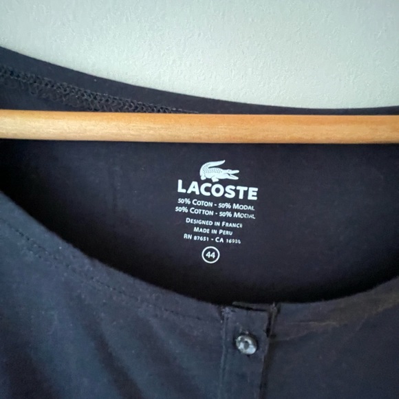 Ladies Lacoste medium long T-shirt - Picture 2 of 3